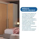 Ver mais imagens de Módulo de Canto Oblíquo 1 Porta 3 Prateleiras Elegance Marrom/Niquel/Angelin