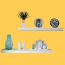 Ver imagem 1 de Prateleira Decorativa Branca 40x20 com Suporte Tucano Sala