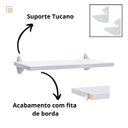 Ver imagem 3 de Prateleira Decorativa Branca 40x20 com Suporte Tucano Sala