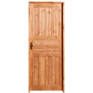 Kit Porta de Madeira Maciça Lado Direito 210x80cm Natural Allo Esquadrias