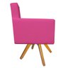 Kit 04 Poltronas Beatriz Base Giratória de Madeira Corano Pink - STS Móveis - 4