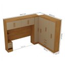 Ver imagem 3 de Guarda Roupa Casal Modulado com Espelho e Cabeceira 100% MDF Imperial Yescasa Cinamomo/Cappuccino