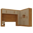 Ver imagem 2 de Guarda Roupa Casal Modulado com Espelho e Cabeceira 100% MDF Imperial Yescasa Cinamomo/Cappuccino