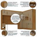 Ver imagem 5 de Guarda Roupa Casal Modulado com Espelho e Cabeceira 100% MDF Imperial Yescasa Cinamomo/Cappuccino