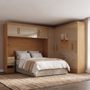 Ver imagem 1 de Guarda Roupa Casal Modulado com Espelho e Cabeceira 100% MDF Imperial Yescasa Cinamomo/Cappuccino