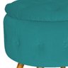 Puff Londres Baú Palito Mel Suede Azul Turquesa - Sts Móveis - 6