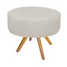 Kit Namoradeira, 02 Poltronas Beatriz e 02 Puff Sofia Base Giratória de Madeira Suede Bege - STS M - 4