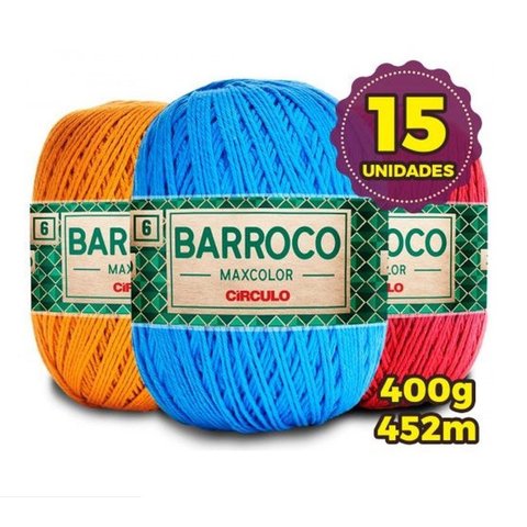 Kit 15 Barbantes Barroco Max Color Cores Variadas Circulo
