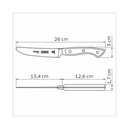 Faca Para Churrasco Jumbo Tramontina Inox Century 5'' Preto - 3
