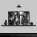 Ver imagem 2 de Kit 2 Quadros Amor Em Tempos De Guerra 24x18cm:Madeira preta