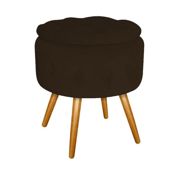 Puff Londres Baú Palito Mel Suede Marrom - Sts Móveis - 2