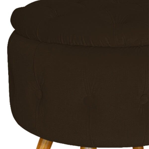 Puff Londres Baú Palito Mel Suede Marrom - Sts Móveis - 6