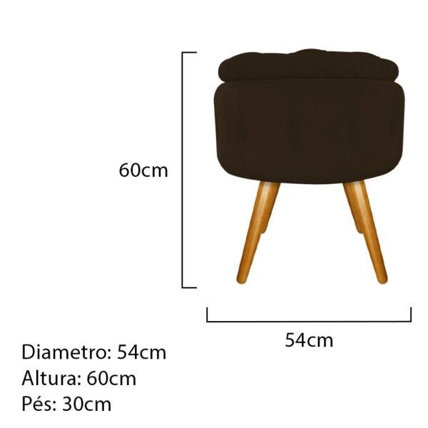 Puff Londres Baú Palito Mel Suede Marrom - Sts Móveis - 4