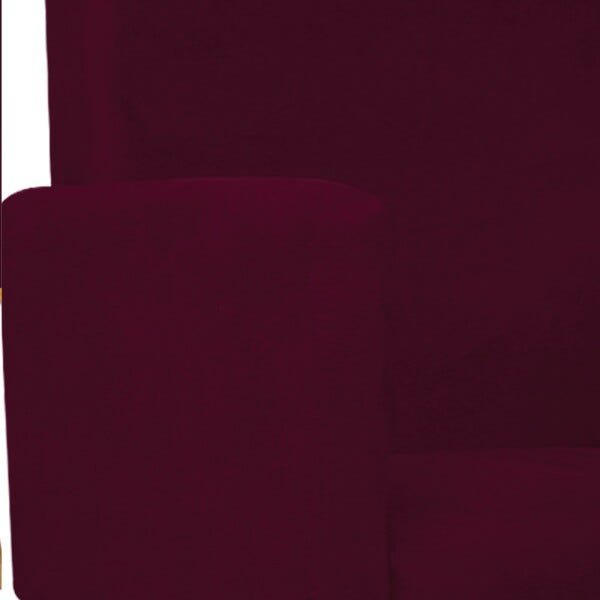 Kit 04 Poltronas Beatriz Base Giratória de Madeira Suede Bordô - STS Móveis - 6