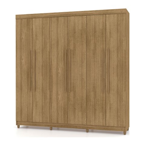 Guarda Roupa Casal 6 Portas 218 Cm Elegância Nature - Pallazio
