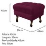 Kit 4 Puffs Retrô Luis XV Suede Bordô - Sts Móveis - 4