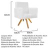 Kit 04 Poltronas Beatriz Base Giratória de Madeira Suede Branco - STS Móveis - 5