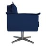 Poltrona Opala Base Giratória de Metal Suede Azul Marinho - Sts Móveis - 3
