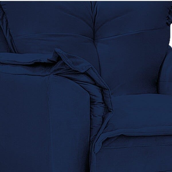 Poltrona Opala Base Giratória de Metal Suede Azul Marinho - Sts Móveis - 5