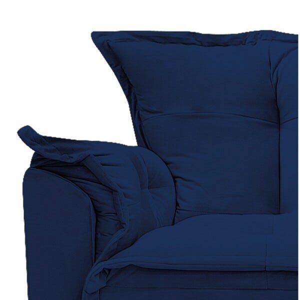 Poltrona Opala Base Giratória de Metal Suede Azul Marinho - Sts Móveis - 6