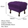 Puff Retrô 100cm Luis XV Suede Roxo - Sts Móveis - 3