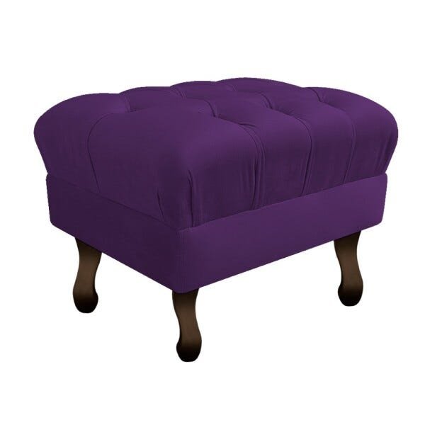 Puff Retrô 100cm Luis XV Suede Roxo - Sts Móveis - 2