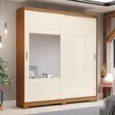 Ver imagem 1 de Guarda-roupa Verg 02 Pts. Deslizantes C/ Espelho Nature/off White - Henn