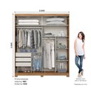 Ver imagem 7 de Guarda-roupa Verg 02 Pts. Deslizantes C/ Espelho Nature/off White - Henn
