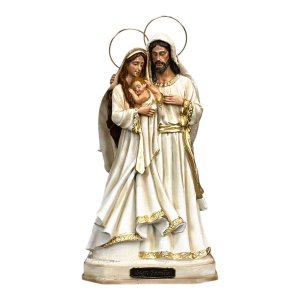 Imagem Sagrada Família Resina 20cm Marfim C/ Auréola Pequena