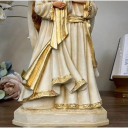 Imagem Sagrada Família Resina 20cm Marfim C/ Auréola Pequena - 6