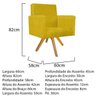 Kit Namoradeira e Poltrona Beatriz Base Giratória de Madeira Suede Amarelo - STS Móveis - 4