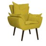 Poltrona Apolo Pés Palito Tabaco Suede Amarelo - STS Móveis - 1