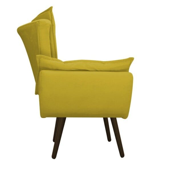 Poltrona Apolo Pés Palito Tabaco Suede Amarelo - STS Móveis - 3