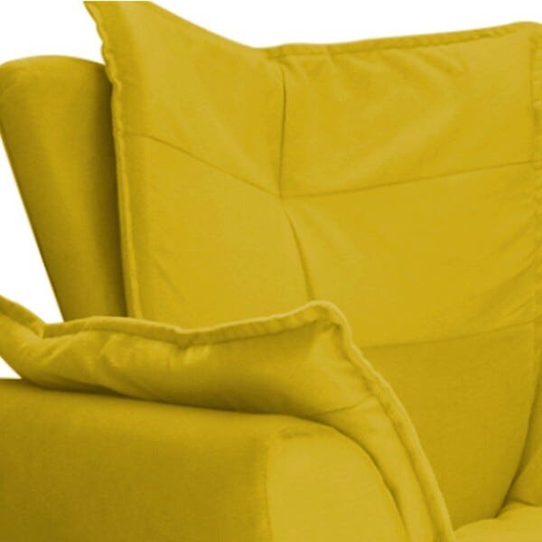 Poltrona Apolo Pés Palito Tabaco Suede Amarelo - STS Móveis - 5