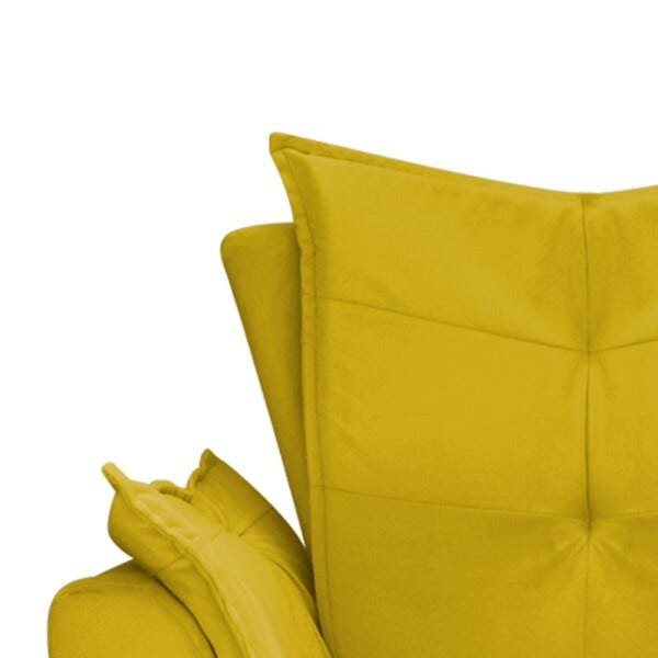 Poltrona Apolo Pés Palito Tabaco Suede Amarelo - STS Móveis - 6