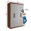 Ver imagem 5 de Guarda-Roupa Solteiro MDF 4 Portas 3 Gavetas Fênix