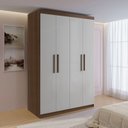 Ver imagem 1 de Guarda-Roupa Solteiro MDF 4 Portas 3 Gavetas Fênix