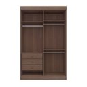 Ver imagem 2 de Guarda-Roupa Solteiro MDF 4 Portas 3 Gavetas Fênix