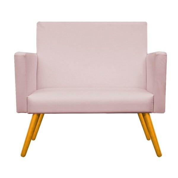 Namoradeira Beatriz Pés Palito Mel Corano Rosa Bebê - STS Móveis - 1