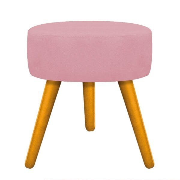 Kit Namoradeira, Poltrona Beatriz e Puff Sofia Palito Mel Suede Rosa Bebê - STS Móveis - 4