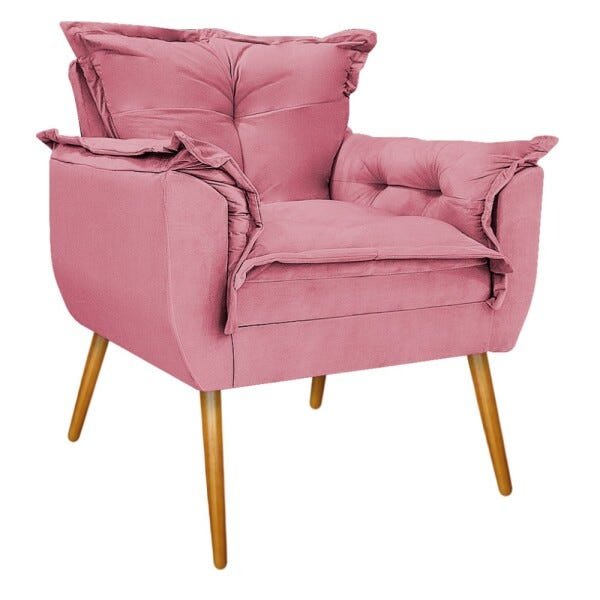 Kit Namoradeira e 02 Poltronas Opala Palito Mel Suede Rosa Bebê - STS Móveis - 3