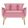 Kit Namoradeira e 02 Poltronas Opala Palito Mel Suede Rosa Bebê - STS Móveis - 2