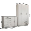 Ver imagem 4 de Guarda-roupa Bella 4 Portas 2 Gavetas com Cômoda 2 Portas 5 Gavetas Branco - Panorama Móveis