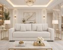 Ver imagem 2 de Sofá Namoradeira Requinte Confortável Boucle p/ Sala:Bege