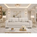 Ver imagem 2 de Sofá Namoradeira Requinte Confortável Boucle p/ Sala:Bege