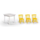 Ver imagem 1 de Conjunto Mesinha Infantil Branca com 3 Cadeiras Kids Amarela - Straub Web