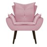 Poltrona Apolo Pés Palito Tabaco Suede Rosa Bebê - STS Móveis - 2