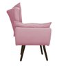 Poltrona Apolo Pés Palito Tabaco Suede Rosa Bebê - STS Móveis - 3