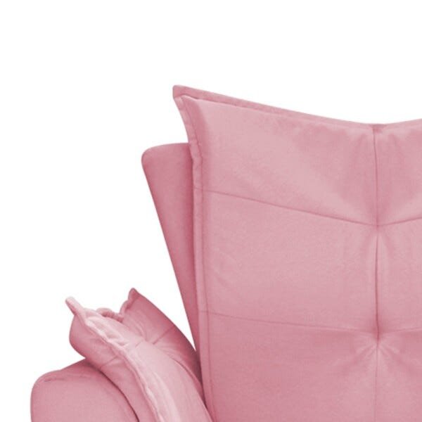 Poltrona Apolo Pés Palito Tabaco Suede Rosa Bebê - STS Móveis - 6