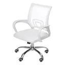 Ver imagem 2 de Cadeira Escritório Giratória Office Arco Estofado Mesh Branca